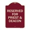 Signmission Reserved for Priest & Deacon Heavy-Gauge Aluminum Architectural Sign, 24" x 18", BU-1824-23179 A-DES-BU-1824-23179 - alternate 1